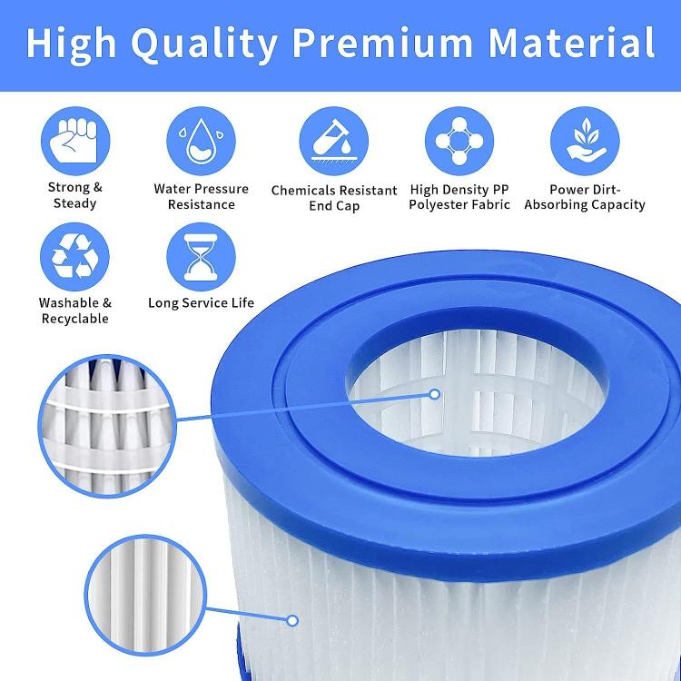 Pool Cleaner Filter Replacement Cartridge for Bestway, Lay-Z-Spa, Coleman, SaluSpa, and Intex, VI Cartridge