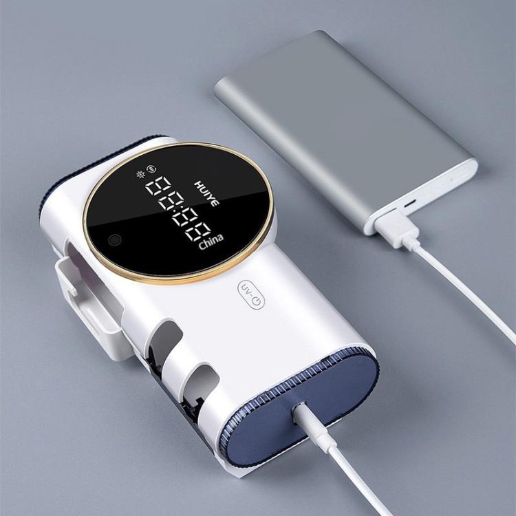 HUIYE UV Toothbrush And Razor Sanitizer Drying Box With LCD Display Wall-Mounted No-Drill Electric Toothbrush Sterilizer