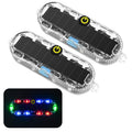 Car Solar-Powered Anti-Collision Warning Light Motorcycle Wireless LED Rear Tail Light, 2pcs