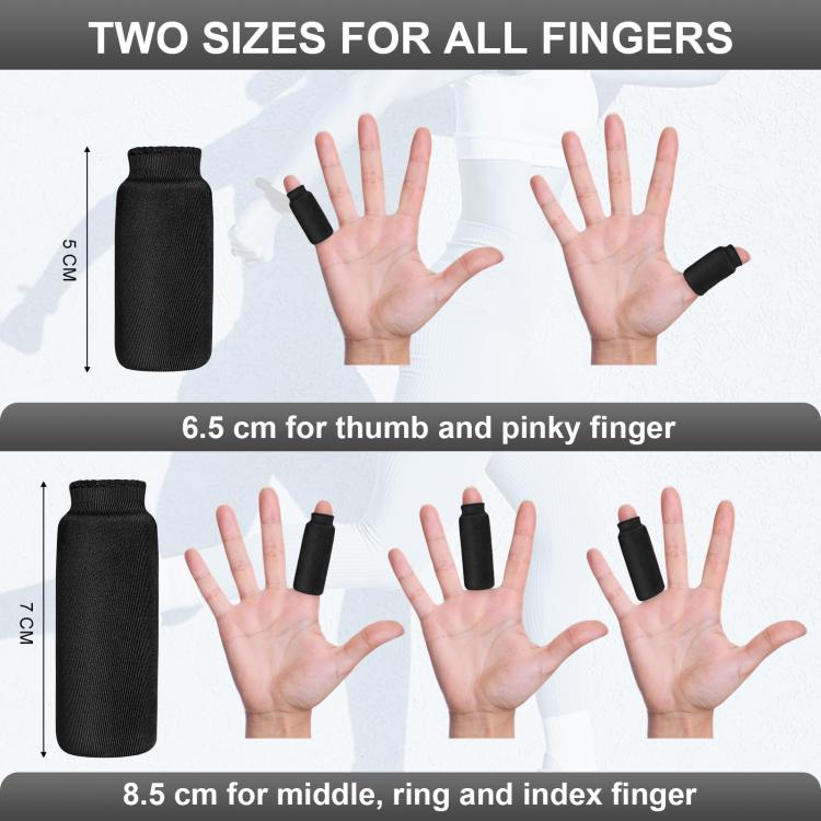 Ice Hot Compress Solid Hydrogel Finger Protector, Black 2 Long 2 Short, Black 2 Long 3 Short