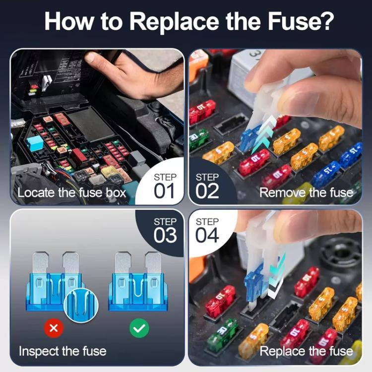 Car Small Medium Size Blade Fuse Assortment Kit, 300pcs Zinc Sheets