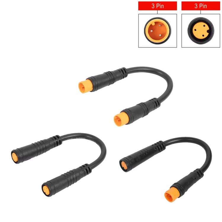 For Electric Bicycle Thumb Throttle 3 Pin Extension Cable Waterproof Wire Plugs, Female, Male, Male To Female