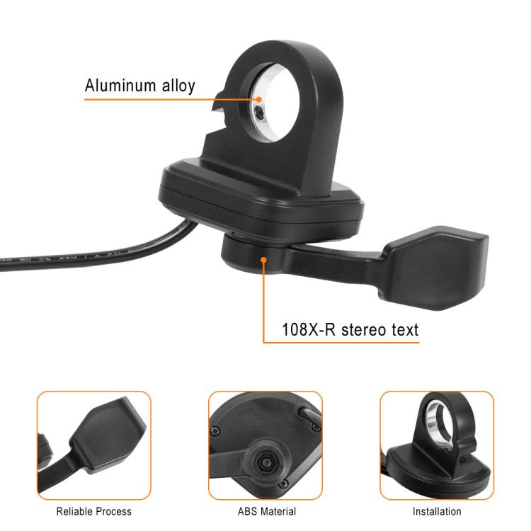 Electric Bicycle 108X R Throttle Starting Adjustable Speed Turning Grip Accelerated Thumb Throttle Brake, Square 3-hole Female Plug, Square 3 Pin, Round 3 Pin