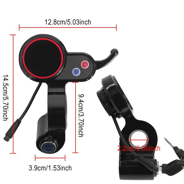 Electric Scooter LCD Display With Lock 6 Pin Dashboard, For Hitway H5