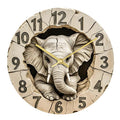 11 inch Elephant 3D Stereoscopic Living Room Decorative Silent Wall Clock, APC103