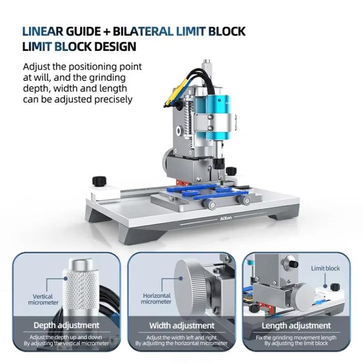 AiXun 2nd Generation Intelligent BGA Chip Polisher Phone Motherboard Automatic Repair Screen IC Degumming Machine, US Plug, EU Plug