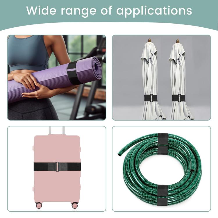 Self-adhesive Hook-and-loop Nylon Tie Wraps, 0.025 x 5m + 25 Hooks, 0.025 x 10m + 30 Hooks, 0.038 x 5m + 25 Hooks, 0.038 x 10m + 30 Hooks, 0.05 x 5m + 25 Hooks, 0.05 x 10m + 30 Hooks