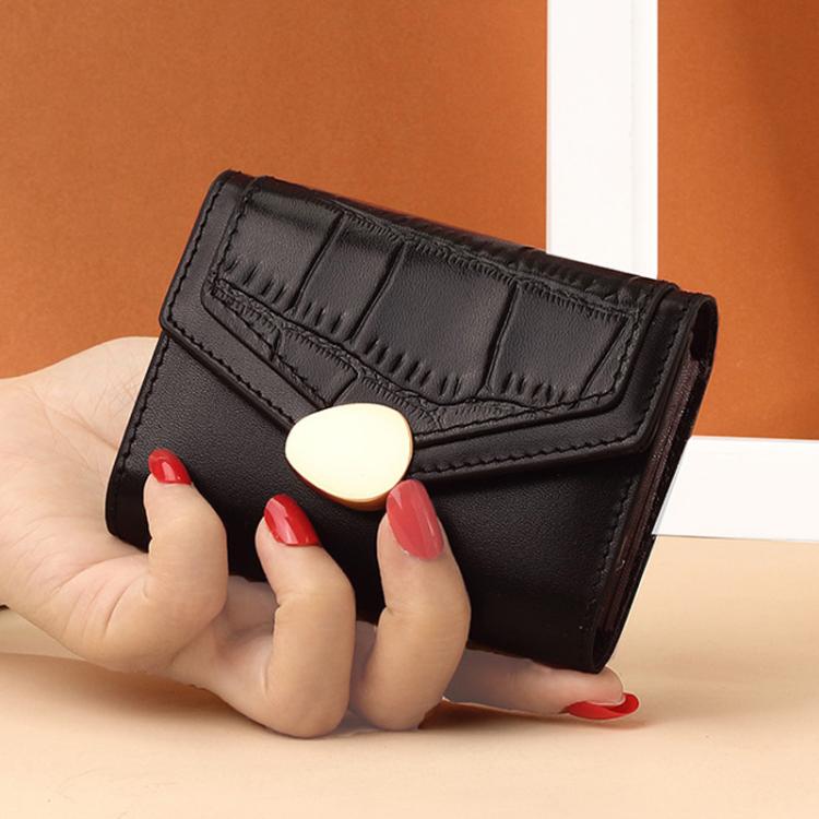 Stone Pattern Accordion Card Holder Women Multi-Card Slot ID Card Clip