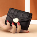Stone Pattern Accordion Card Holder Women Multi-Card Slot ID Card Clip
