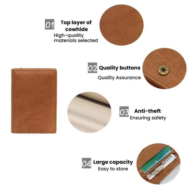 Leather RFID Anti-Theft Card Holder Multi-Card Slot Business Card Case