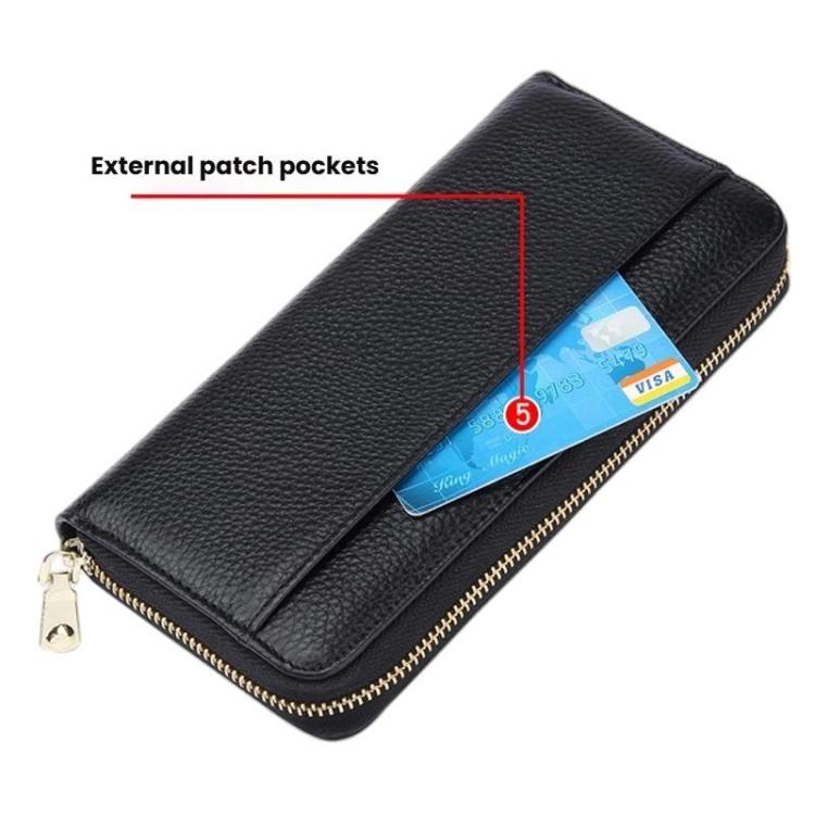 Multifunctional RFID Anti-Theft Long-Style Women Wallet Accordion Leather Multi-Card Slot Clutch