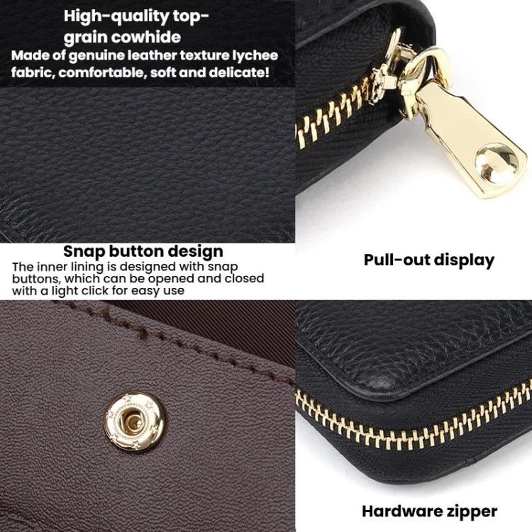 Multifunctional RFID Anti-Theft Long-Style Women Wallet Accordion Leather Multi-Card Slot Clutch