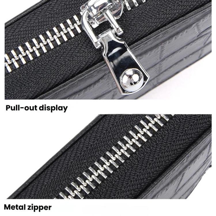 FQ-536 Leather Stone Pattern RFID Anti-Magnetic Credit Card Sleeve Accordion Multi-Card Slot Business Card Holder
