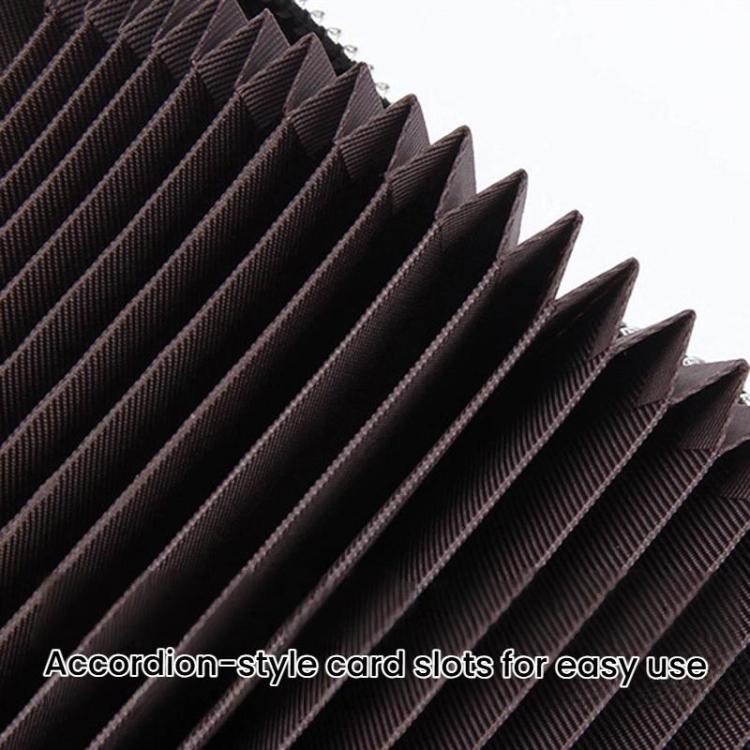 FQ-536 Leather Stone Pattern RFID Anti-Magnetic Credit Card Sleeve Accordion Multi-Card Slot Business Card Holder