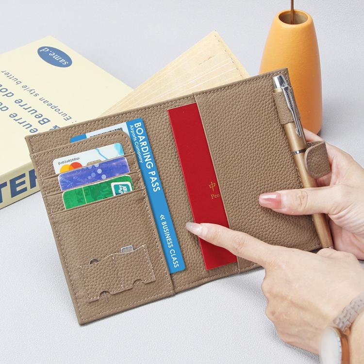 C5588 Leather Unisex Passport Holder Ultra-Thin RFID Multi-Functional Wallet