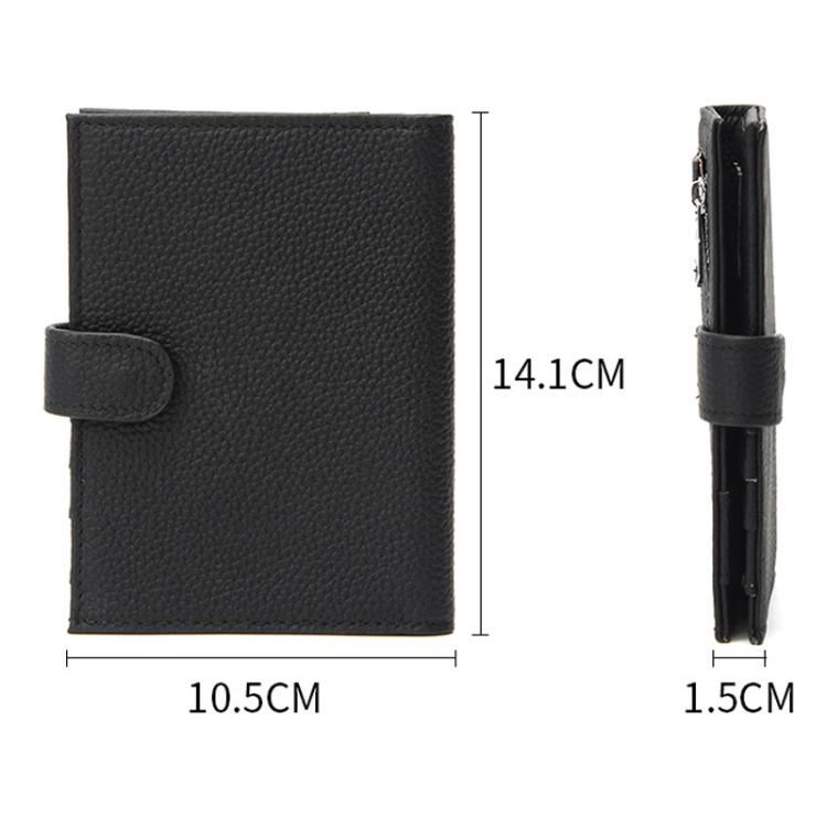 C5588 Leather Unisex Passport Holder Ultra-Thin RFID Multi-Functional Wallet
