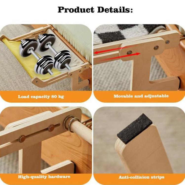 Balcony Wooden Cat Hammock Window Wall Mounted Cat Hutch Hanging Bedside Pet Kennel