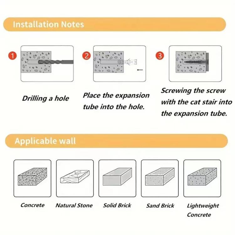 Wall Mounted Cat Climbing Frame Wooden Sisal Cat Jumping Platform Multi-Level Climbing Stairs, 2 Layers, 3 Layers, 4 Layers
