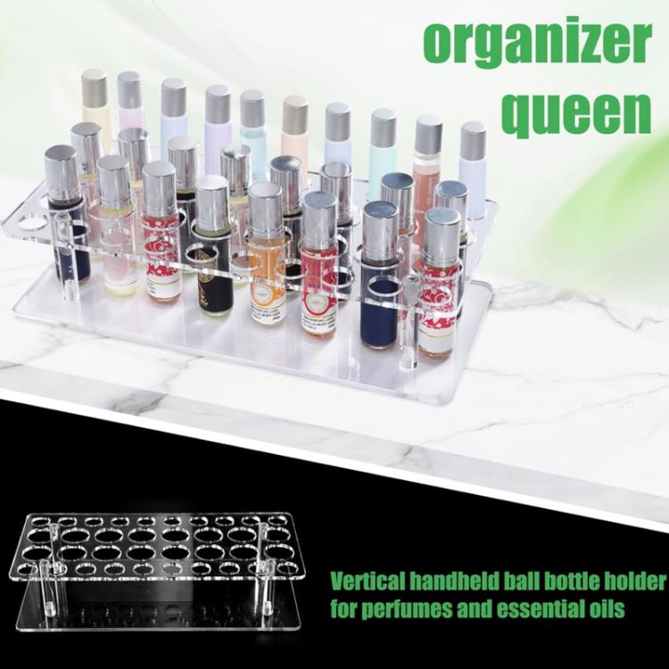 36-Hole Transparent Acrylic Lipstick Display Stand Perfume Makeup Brush Storage Rack, YX202