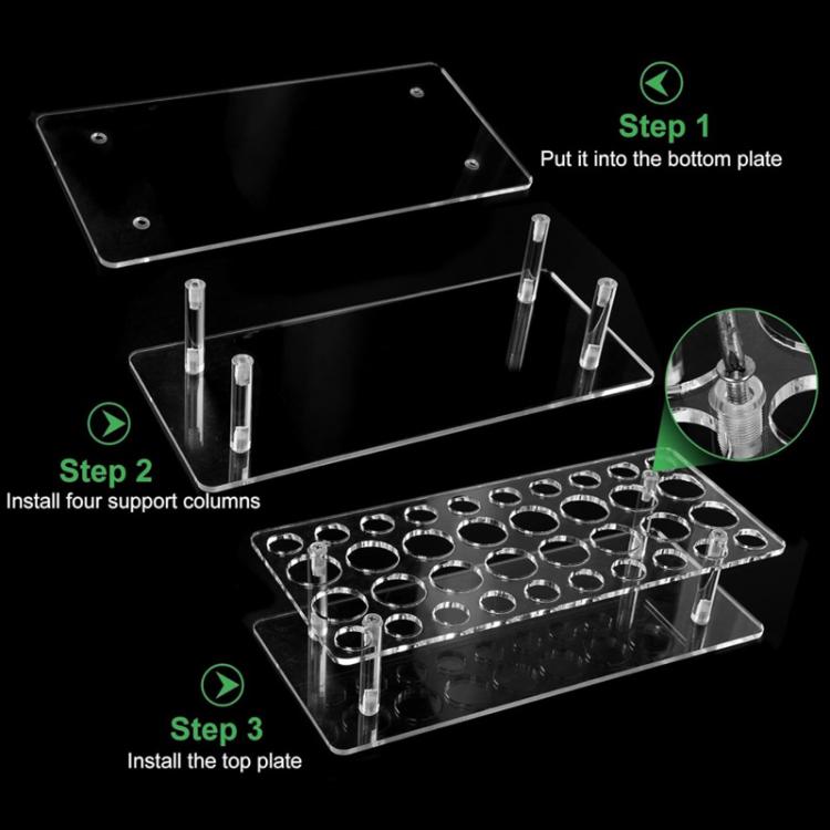 36-Hole Transparent Acrylic Lipstick Display Stand Perfume Makeup Brush Storage Rack, YX202