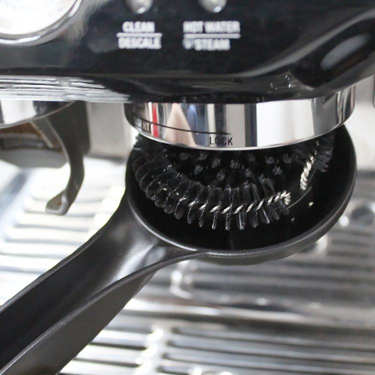 58mm Espresso Machine Group Head Cleaning Brush Funnel-Design Nylon Bristle Scrubber for Portafilter