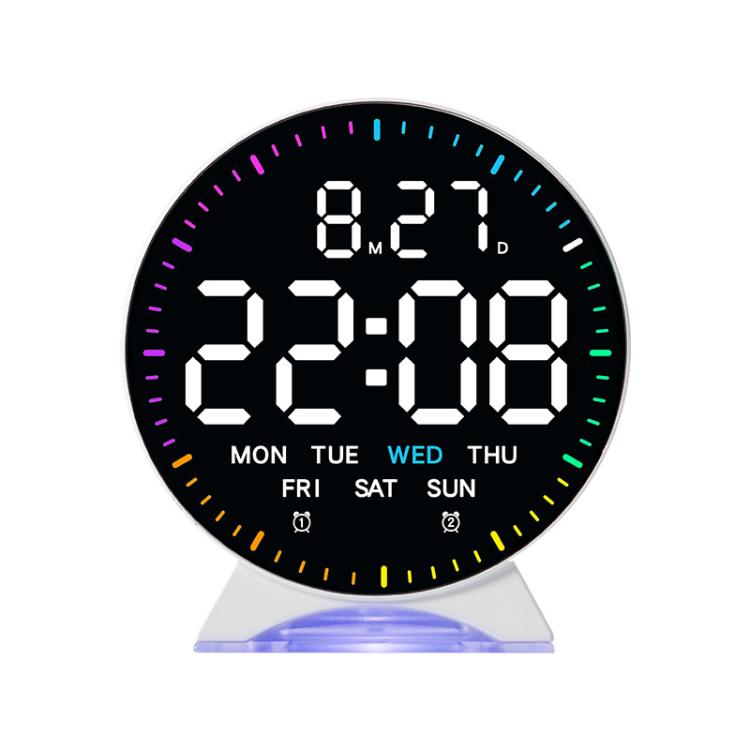 LED Multifunction Electronic Alarm Clock Running Seconds Clock Bedside with Night Light Electronic Clock, White Shell White Light, White Shell Blue Light, White Shell Green Light, White Shell Orange Light, White Shell Red Light, Black Shell White Light...