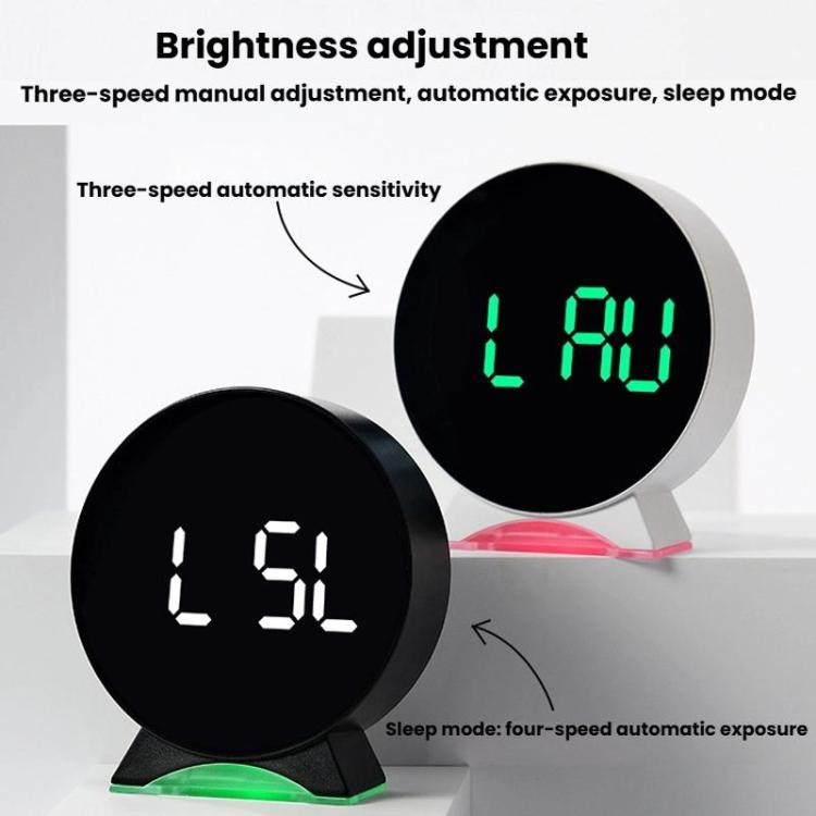 LED Multifunction Electronic Alarm Clock Running Seconds Clock Bedside with Night Light Electronic Clock, White Shell White Light, White Shell Blue Light, White Shell Green Light, White Shell Orange Light, White Shell Red Light, Black Shell White Light...
