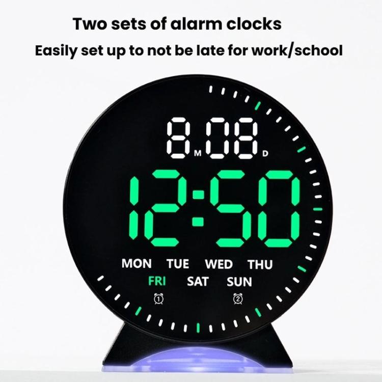 LED Multifunction Electronic Alarm Clock Running Seconds Clock Bedside with Night Light Electronic Clock, White Shell White Light, White Shell Blue Light, White Shell Green Light, White Shell Orange Light, White Shell Red Light, Black Shell White Light...