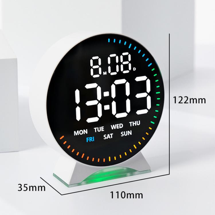 LED Multifunction Electronic Alarm Clock Running Seconds Clock Bedside with Night Light Electronic Clock, White Shell White Light, White Shell Blue Light, White Shell Green Light, White Shell Orange Light, White Shell Red Light, Black Shell White Light...
