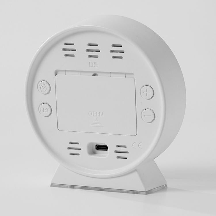 LED Multifunction Electronic Alarm Clock Running Seconds Clock Bedside with Night Light Electronic Clock, White Shell White Light, White Shell Blue Light, White Shell Green Light, White Shell Orange Light, White Shell Red Light, Black Shell White Light...