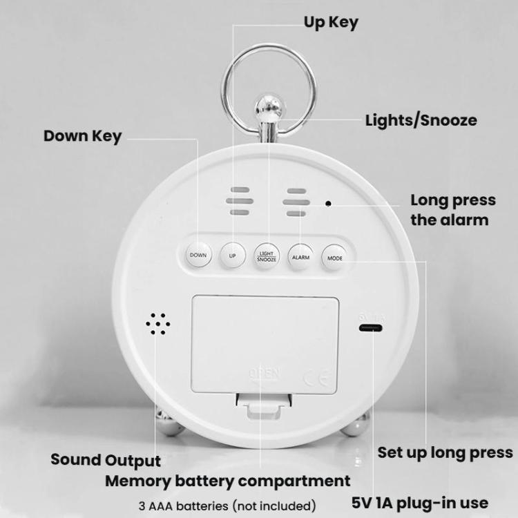 LED Multi-Function Digital Clock Student Desktop Digital Timepiece Plug-in Alarm Clock
