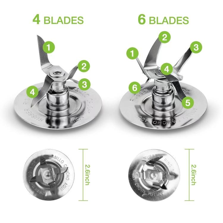 Blender Blade With Gasket For Oster Ice Juicer, 4-Blade