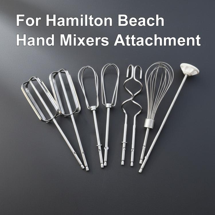 For Hamilton Beach Hand Mixers Stainless Steel Attachment, 1pair 4-Blade Flat Beater, 1pc 12-Wire Whisk, 1pair 4-Wire Whisk