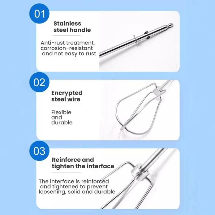 For Hamilton Beach Hand Mixers Stainless Steel Attachment, 1pair 4-Blade Flat Beater, 1pc 12-Wire Whisk, 1pair 4-Wire Whisk