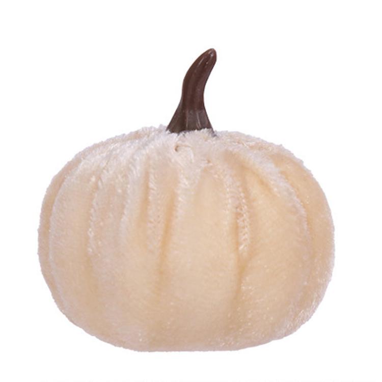 Halloween Flannel Simulation Pumpkin Ornament Holiday Decorations, 6cm, 8cm, 10cm