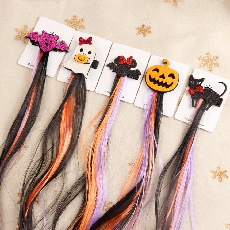 Halloween Floating-Hair Hair Clips Party Decoration Clips, Purple Bat, Pumpkin