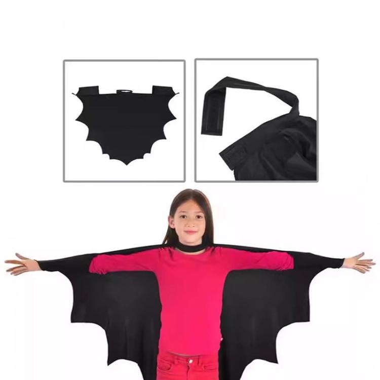 Halloween Bat-Shaped Cape Kids Cosplay Cape With Eye Mask, 110cm, 120cm, 130cm