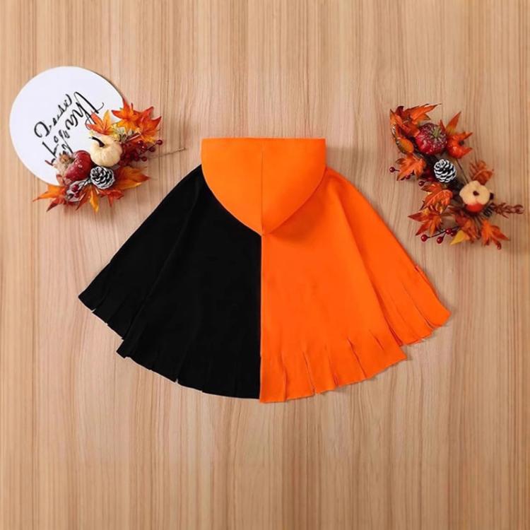 Halloween Kids Hooded Cape ChildrenCosplay Costume, White Ghost, Orange Red Pumpkin, Red Ghost + Headpiece