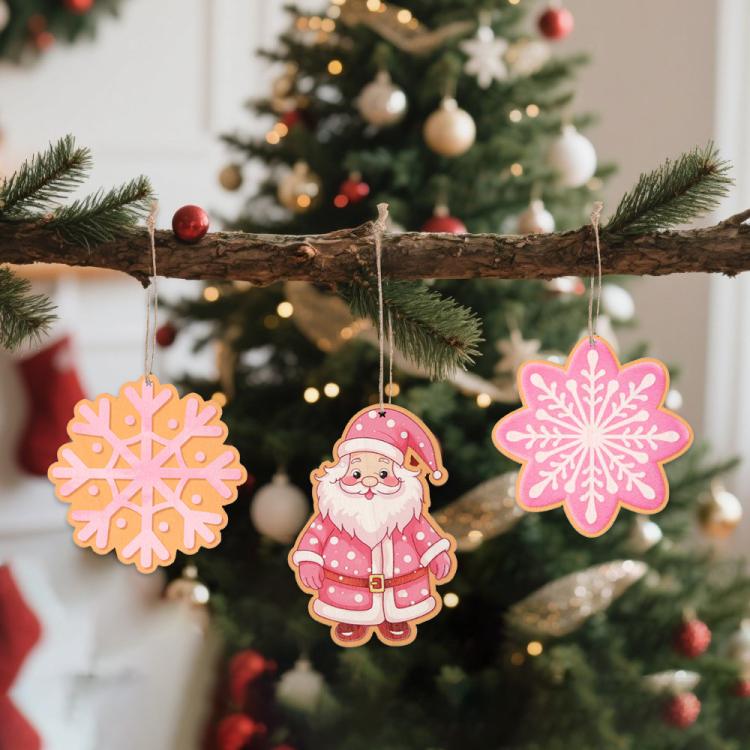 10pcs /Pack Wooden Christmas Decoration Hanging Christmas Tree Arrangement Small Wooden Piece Hanging Decoration, 10pcs /Pack Wooden