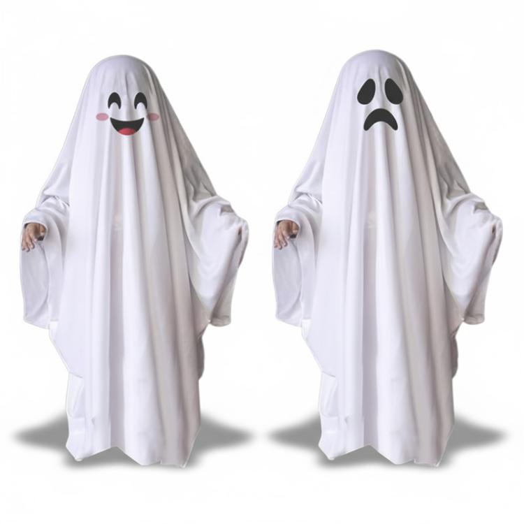 Halloween Horror Cosplay White Ghost Masquerade Cape, S, M, L