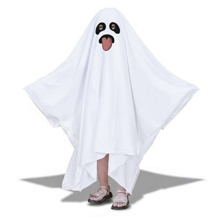 Halloween Horror Cosplay White Ghost Masquerade Cape, S, M, L