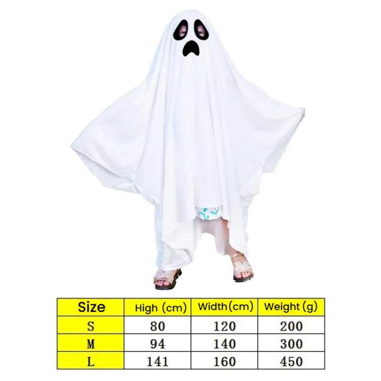 Halloween Horror Cosplay White Ghost Masquerade Cape, S, M, L