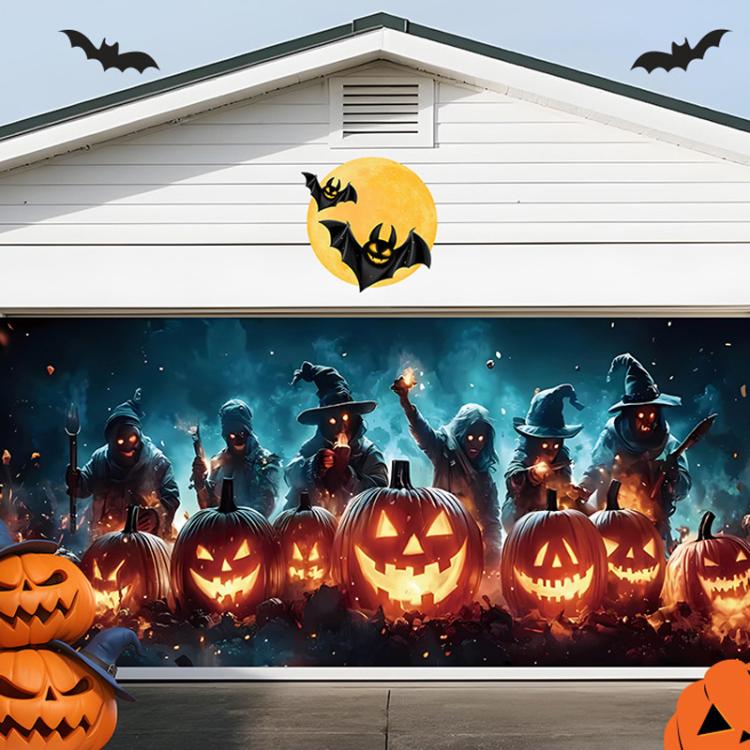 Halloween Garage Backdrop Decorative Garage Atmosphere Wall Fabric, 2, 3, 4, 5, 6, 10