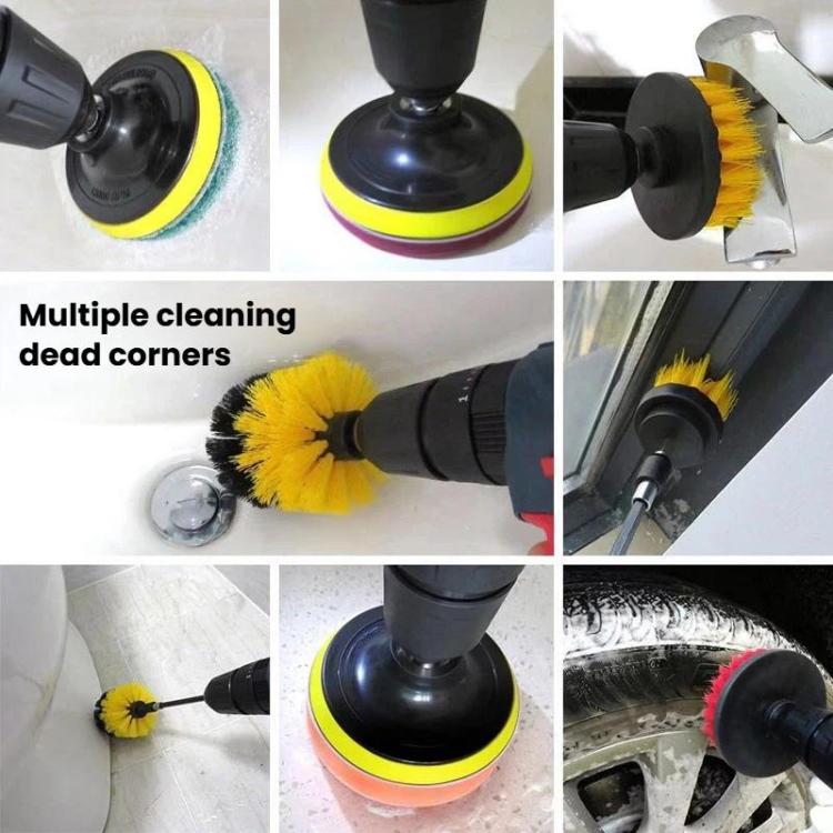 Electric Drill Cleaning Brush Power Tool Cleaning Brush With Sponge Scouring Pad Set, 11pcs