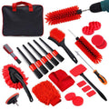 Car Cleaning Brush Set Power Drill Attachment For Vent Details Detail Brush With Sponge, 24pcs, 28pcs