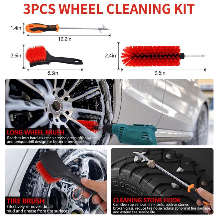 Car Cleaning Brush Set Power Drill Attachment For Vent Details Detail Brush With Sponge, 24pcs, 28pcs
