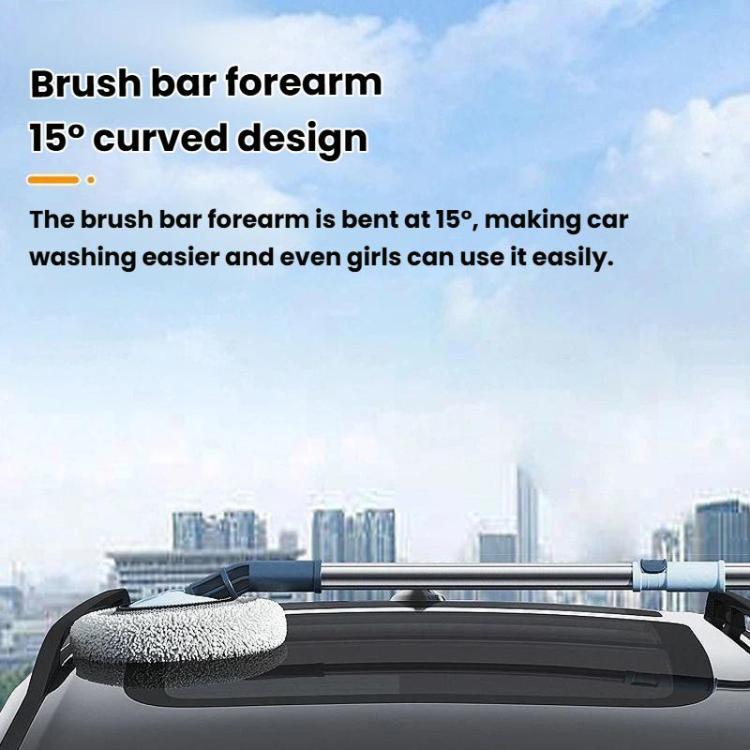 Soft Bristle Curved Rod Telescopic Car Washing Mop Car Dusting Brush Car Cleaning Tools, White