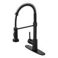 Single Function Kitchen Spring Faucet With Base Plate Hot and Cold Water Swivel Sink Pull Out Faucet