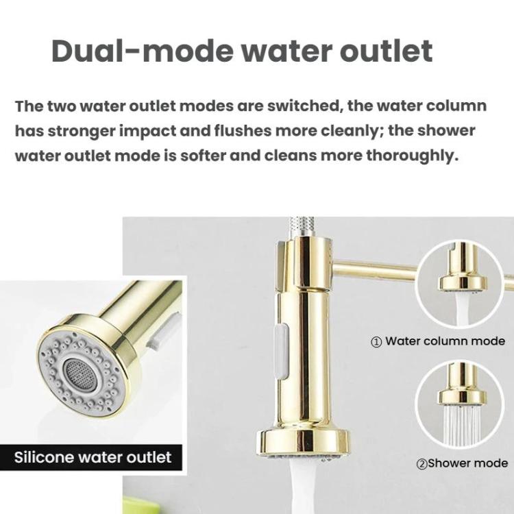 Single Function Kitchen Spring Faucet With Base Plate Hot and Cold Water Swivel Sink Pull Out Faucet