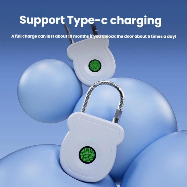 Smart Fingerprint Padlock with Electronic Keys & USB-C Charging for Luggage, Home, Gym Lockers